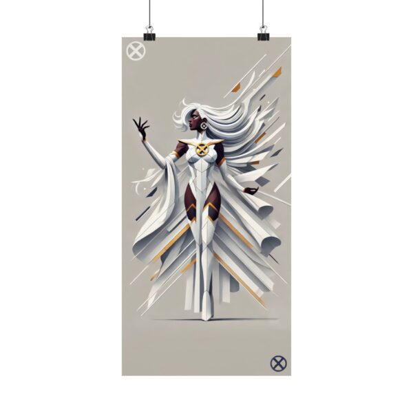 Bauhaus Abstract Poster, X-Men '97 Storm Minimalist Wall Art, Matte Vertical Print for Marvel Fan Gift, Superhero Home Decor, Comics Room