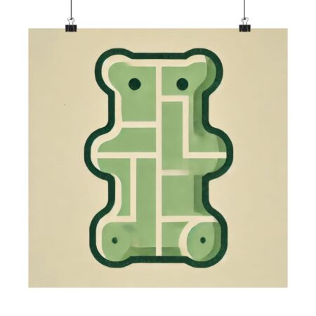 Gummy Bear - Light Green Bauhaus Abstract Minimalist Wall Art Poster Geometric Colorful