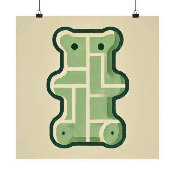 Gummy Bear - Light Green Bauhaus Abstract Minimalist Wall Art Poster Geometric Colorful