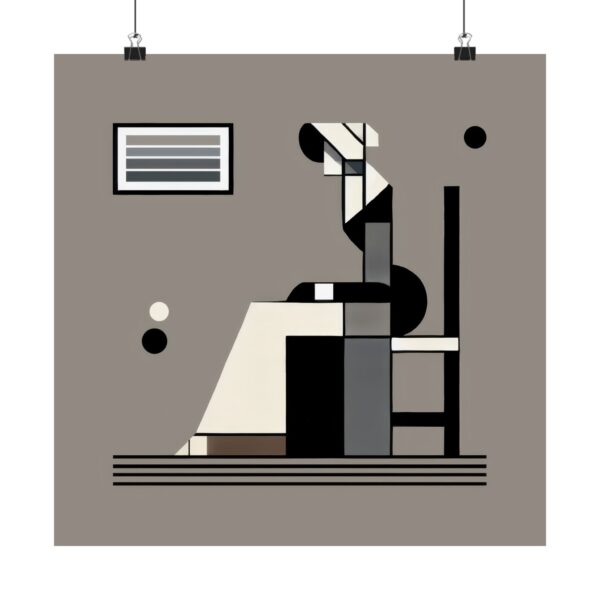 Abstract Whistler's Mother Minimalist Poster, Geometric Bauhaus Art Print for Wall Decor - Vertical, Matte Fine Art Print, Whistler