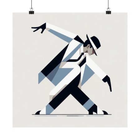 Geometric Minimalist Michael Jackson Poster, Abstract Wall Art Bauhaus Print, Matte Vertical Artwork, Music Room Decor, Modern Home