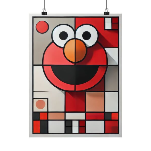 Elmo Sesame Street Abstract Minimalist Matte Vertical Posters, Wall Art Prints, Geometric Bauhaus Decor, Kids Room Decoration, Nursery