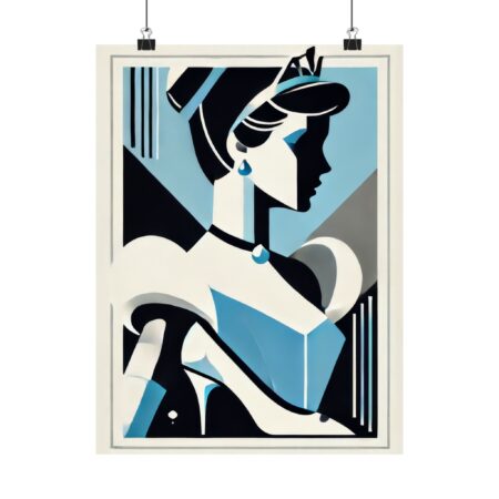 Bauhaus Abstract Wall Poster, Cinderella Disney Princess Geometric Art Print - Minimalist Decor, Matte Vertical Posters, Nursery Room Decor,