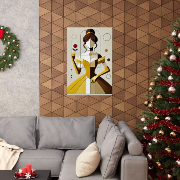 Belle Beauty and The Beast Disney Princess Abstract Minimalist Bauhaus Art Wall Poster Geometric - Image 12