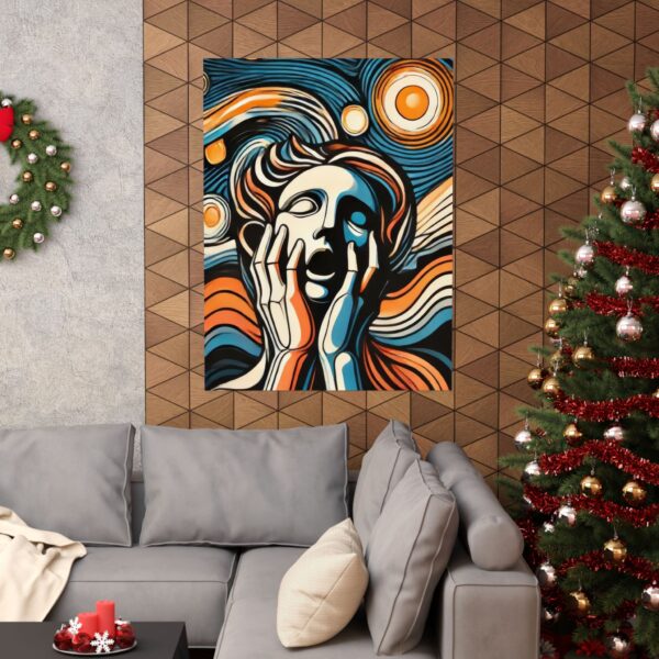 Abstract Geometric Bauhaus Colorful Matte Vertical Poster, Edvard Munch Scream Art Print, Minimalist Wall Decor, Classical Art Reimagined, - Image 16