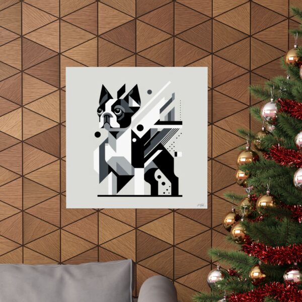 Dog Lover Wall Art, Boston Terrier Minimalist Poster, Geometric Bauhaus Print, Cubist Home Decor, Matte Vertical Art Print, Animal Pet - Image 12
