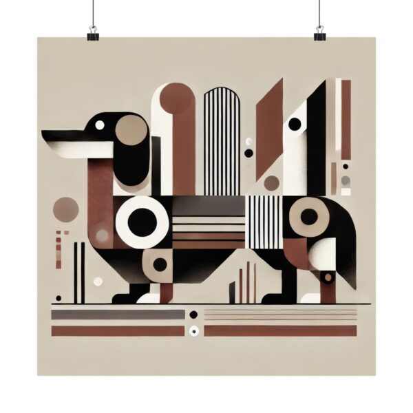 Miniature Mini Dachshund Sausage Dog Abstract Minimalist Wall Art Poster Geometric Bauhaus, Matte Poster, Home Decor, Dog Lover Gift, - Image 5
