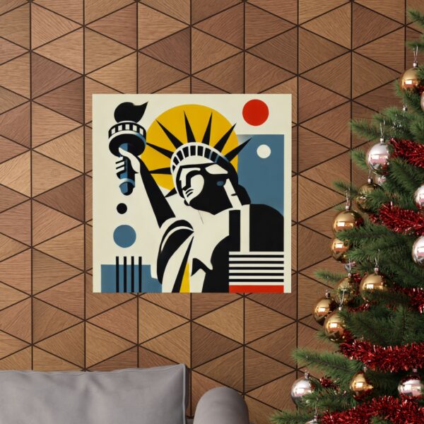 Statue of Liberty Abstract Minimalist Bauhaus Art Wall Poster Architecture - Image 8