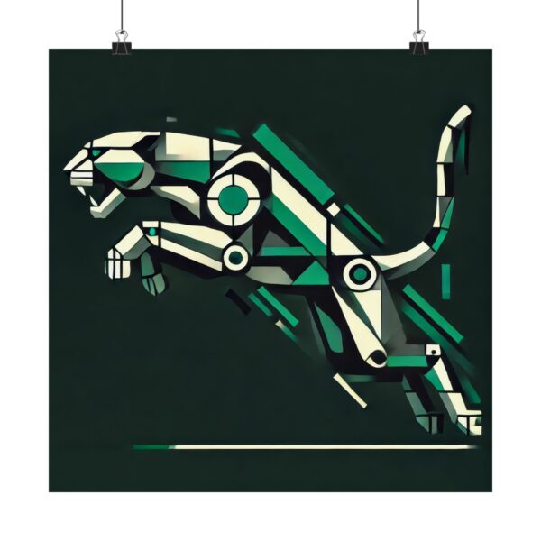Wall Art Poster, Jaguar Car Logo Reimagined Abstract Minimalist Bauhaus Cubism, Matte Vertical Posters, Home Decor Print, Office Art Deco,