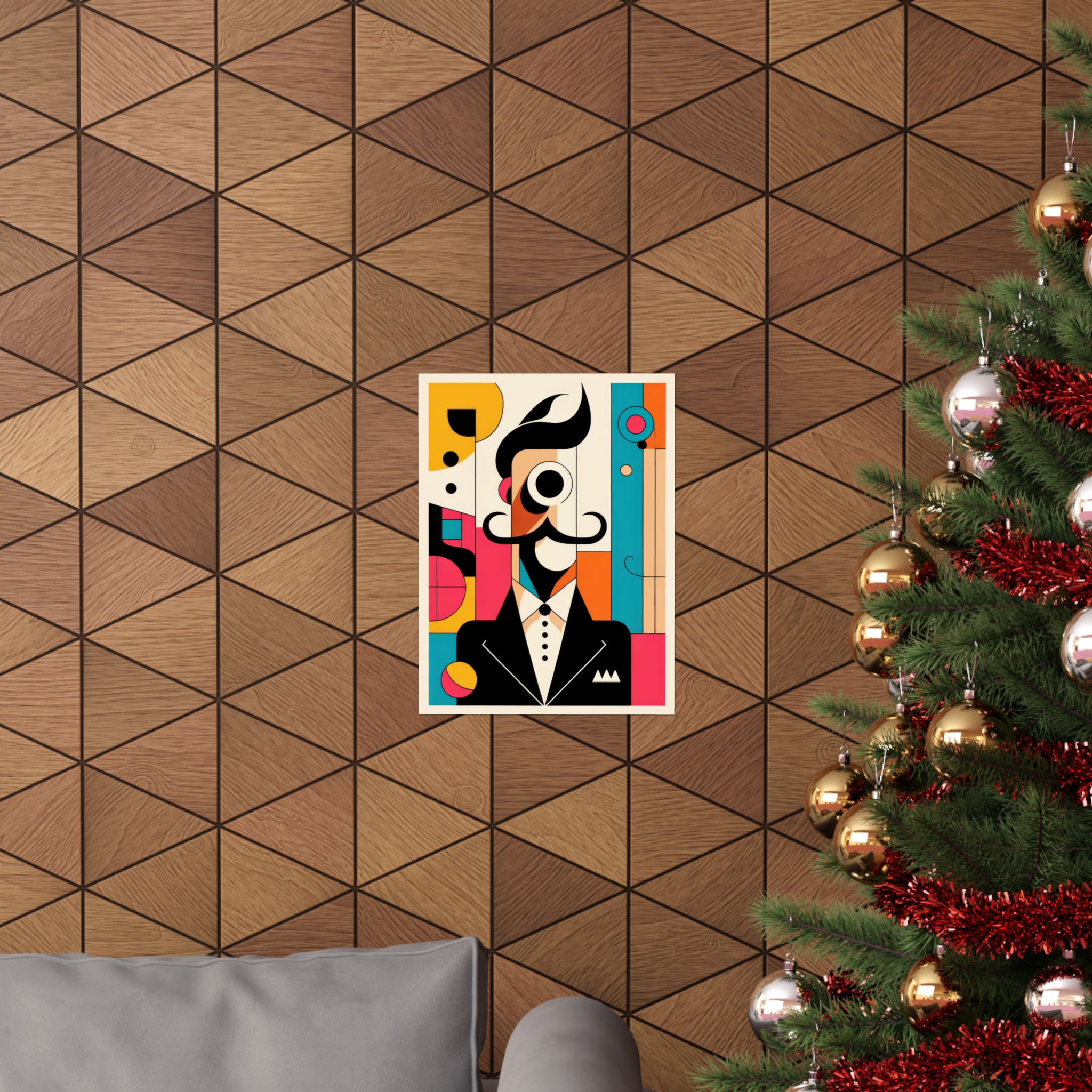 Abstract Salvador Dali Self Portrait Poster, Bauhaus Wall Art Print, Minimalist Geometric Surrealism Decor, Matte Vertical Artwork,Colorful - Image 4