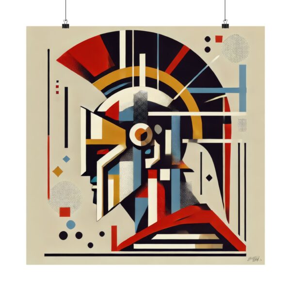 Abstract Minimalist Wall Art Poster, Spartan Warrior 300 SPartacus Leonidas Geometric Bauhaus Cubism, Matte Vertical Posters, Home Decor, - Image 9