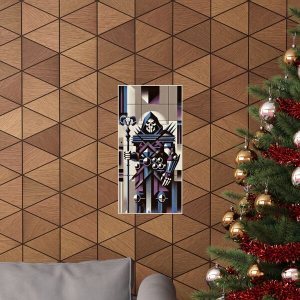 He-Man Masters of the Universe Skeletor Abstract Minimalist Wall Art Poster, Geometric Bauhaus Cubism Print, Vertical Cartoon Nostalgia - Image 8