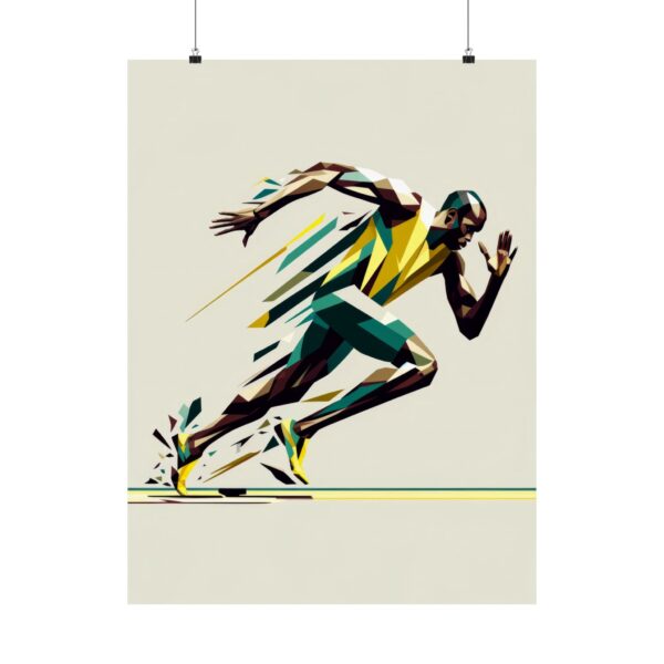 Usain Bolt Abstract Sports Poster, Minimalist Jamaica Geometric Wall Art Print, Matte Vertical Decor, Olympics Gift, Athletic Room Decor, - Image 9