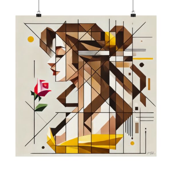 Belle Disney Princess Inspired Geometric Abstract Wall Art Poster, Minimalist Print, Matte Vertical Decor Print Gift, Beauty and the Beast - Image 5