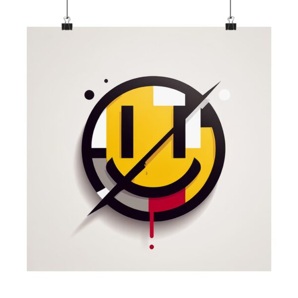 Wall Poster, Abstract Minimalist Art of The Comedian's Pin Badge Watchmen, Matte Vertical Posters, Large Print, Decorative Art Print, Unique