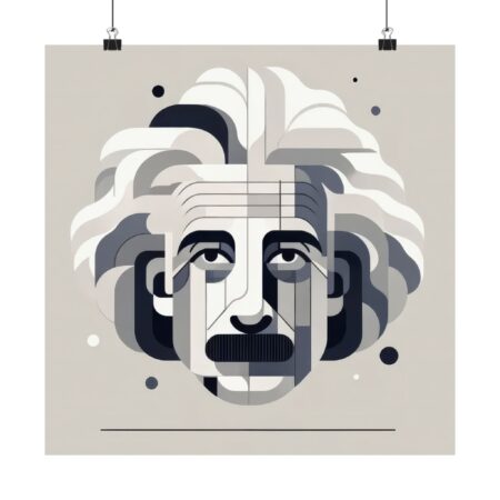 Albert Einstein Abstract Minimalist Bauhaus Wall Art Poster