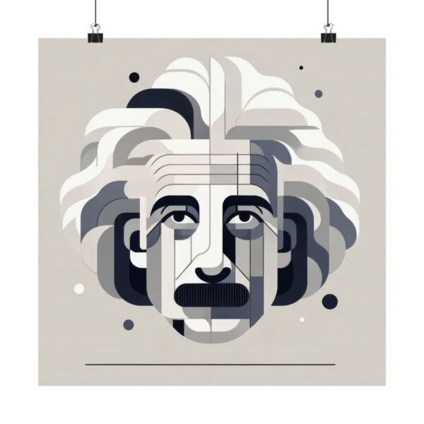 Albert Einstein Abstract Minimalist Bauhaus Wall Art Poster
