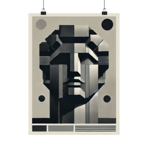 Geometric Abstract Wall Poster, David Prometheus Minimalist Art Print, Matte Vertical Decor, Modern Home Office Decor, Minimalist Geometric