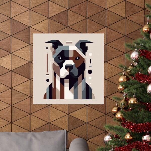 Staffordshire Bull Terrier Pitbull Abstract Minimalist Wall Art Poster - Geometric Bauhaus, Matte Vertical Posters, Dog Lover Gift, Modern - Image 12