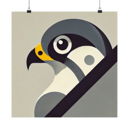 Peregrine Falcon Abstract Minimalist Bauhaus Art Wall Poster Animal Bird Raptor