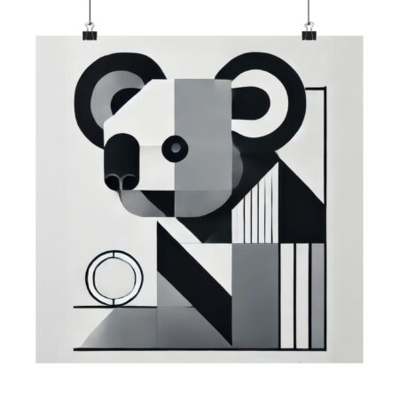 Bauhaus Koala Wall Poster, Minimalist Abstract Art Print, Matte Poster for Home Decor, Nursery Decor, Animal Lover Gift, Vertical Print