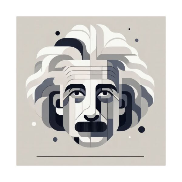 Albert Einstein Abstract Minimalist Bauhaus Wall Art Poster - Image 2