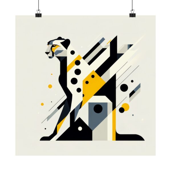 Cheetah Abstract Minimalist Bauhaus Art Wall Poster Animal Brutalist