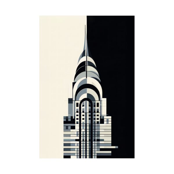 The Chrysler Building Abstract Minimalist Wall Art Poster Geometric Art Deco - Image 10