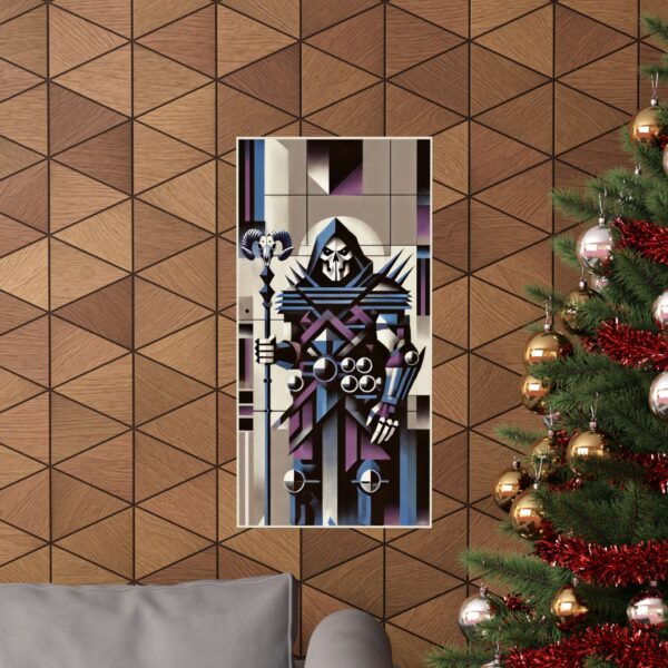 He-Man Masters of the Universe Skeletor Abstract Minimalist Wall Art Poster, Geometric Bauhaus Cubism Print, Vertical Cartoon Nostalgia - Image 12