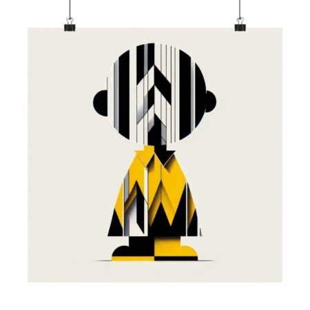 Charlie Brown Cubist Abstract Minimalist Wall Art Poster