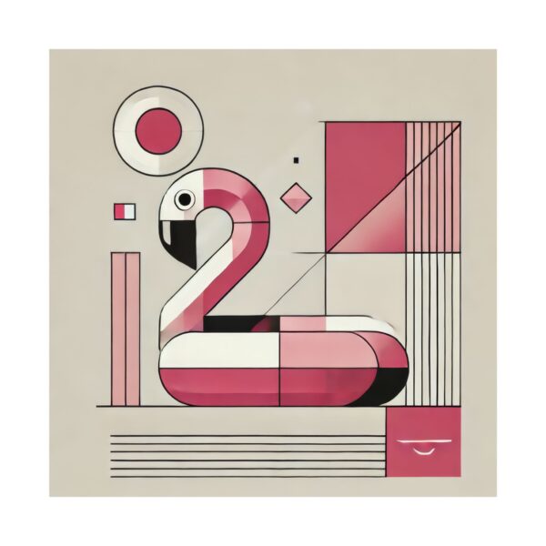 Flamingo Pool Floatie Ring Vertical Poster, Bauhaus Abstract Wall Art, Minimalist Home Decor Print, Tropical Bird Art Print, Matte Poster - Image 10