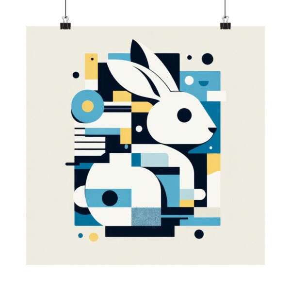 Follow the White Rabbit, Alice in Wonderland, Abstract Minimalist Wall Art