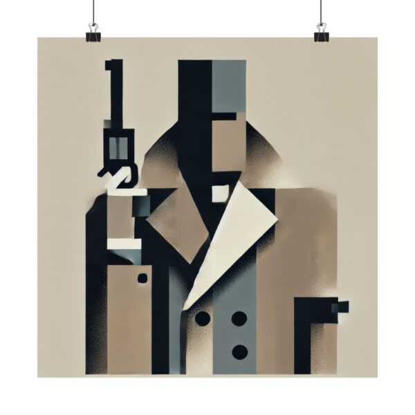 Abstract Ned Kelly Bushranger Aussie Geometric Poster, Cubist Bauhaus Art Print, Minimalist Vertical Wall Decor, Matte Vertical Posters