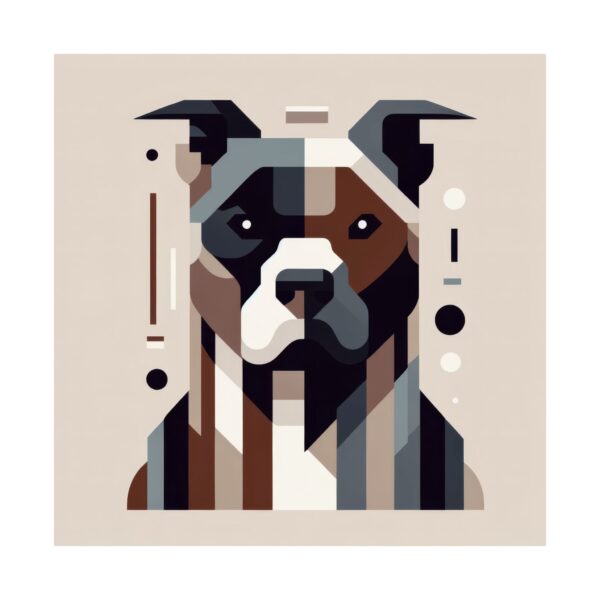 Staffordshire Bull Terrier Pitbull Abstract Minimalist Wall Art Poster - Geometric Bauhaus, Matte Vertical Posters, Dog Lover Gift, Modern - Image 2
