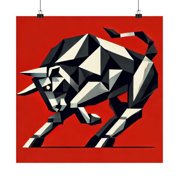 Geometric Horse Poster, Brutalist Minimalist Wall Art, Red Cubist Shapes, Matte Vertical Art Print, Abstract Decor Gift, Modern Gallery
