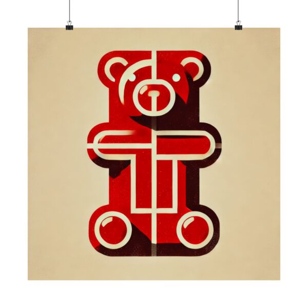Gummy Bear - Red Bauhaus Abstract Minimalist Wall Art Poster Geometric Colorful - Image 9