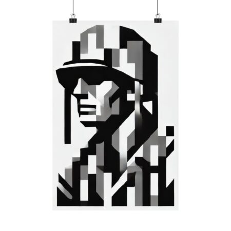 Marine Corp Semper Fi USMC Veteran GI 1000 yard Stare Veteran Abstract Minimalist Wall Art Poster Geometric Bauhaus Colorful