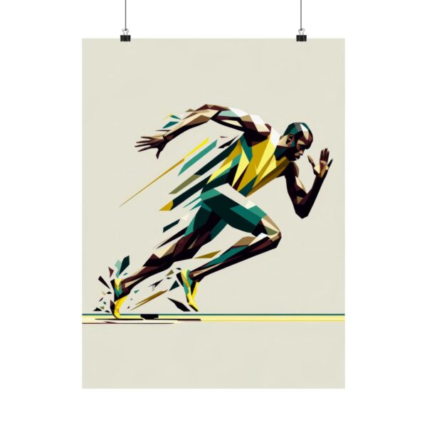 Usain Bolt Abstract Sports Poster, Minimalist Jamaica Geometric Wall Art Print, Matte Vertical Decor, Olympics Gift, Athletic Room Decor, - Image 5