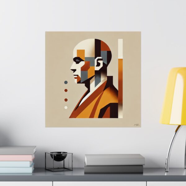 Vertical Poster Shaolin Warrior Monk Budhist Abstract Minimalist Wall Art Zen - Image 6