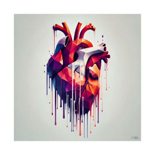 Colorful Abstract Heart Wall Art Poster Minimalist Bauhaus Cubism, Anatomical - Image 10