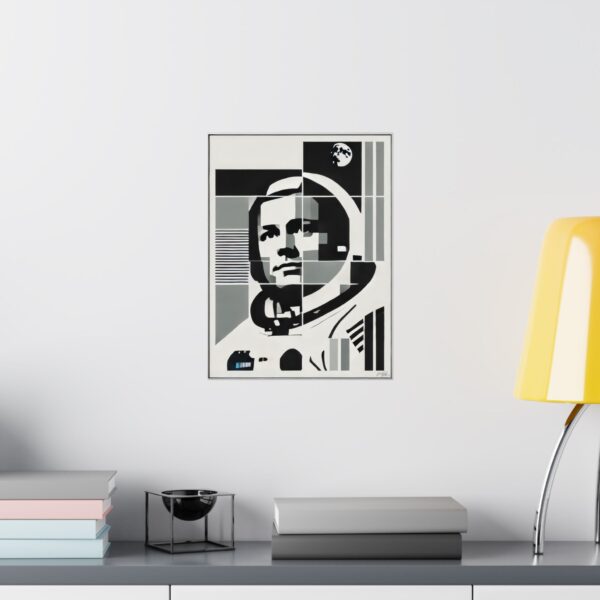 Neil Armstrong Apollo 11 Astronaut Bauhaus Abstract Minimalist Geometric Art Vertical Poster, Matte Print, Wall Decor, Space Lover Gift, - Image 2