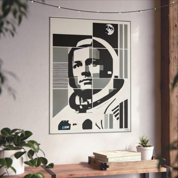 Neil Armstrong Apollo 11 Astronaut Bauhaus Abstract Minimalist Geometric Art Vertical Poster, Matte Print, Wall Decor, Space Lover Gift, - Image 11