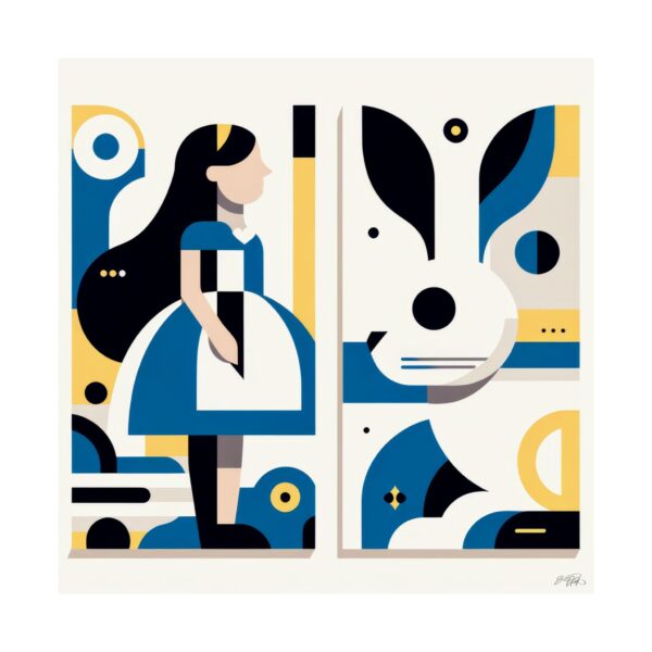 Alice in Wonderland Minimalist Poster, white Rabbit Print for Home Decor, Abstract Art Wall Art Gift, Bedroom Decor, Nursery Wall Decor,
