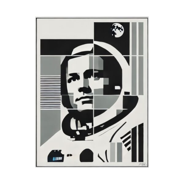 Neil Armstrong Apollo 11 Astronaut Bauhaus Abstract Minimalist Geometric Art Vertical Poster, Matte Print, Wall Decor, Space Lover Gift,