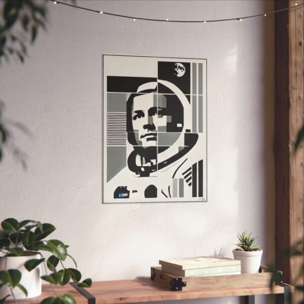 Neil Armstrong Apollo 11 Astronaut Bauhaus Abstract Minimalist Geometric Art Vertical Poster, Matte Print, Wall Decor, Space Lover Gift, - Image 7