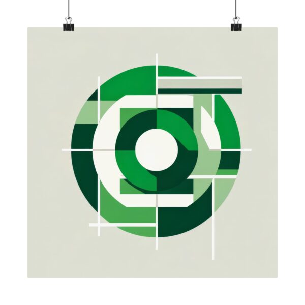 Green Lantern Logo Minimalist Abstract Poster Wall Art, Matte Vertical Posters, Home Decor, Superhero Fan Gift, Comic Book Lover, Justice
