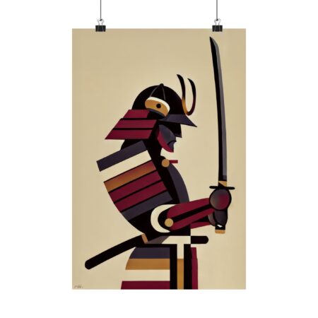 Samurai Abstract Minimalist Bauhaus Art Wall Poster Japan