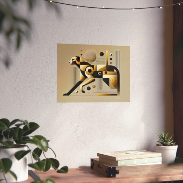 Cheetah Abstract Wall Art, Poster, Geometric Minimalist Print, Cubist Bauhaus Decor, Matte Horizontal Posters - Image 2