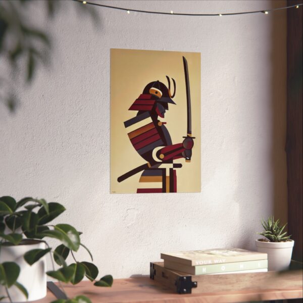 Samurai Abstract Minimalist Bauhaus Art Wall Poster Japan - Image 3