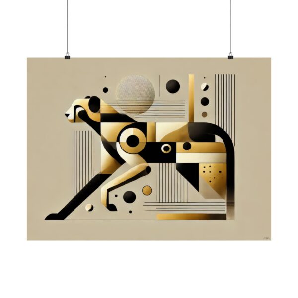 Cheetah Abstract Wall Art, Poster, Geometric Minimalist Print, Cubist Bauhaus Decor, Matte Horizontal Posters - Image 11